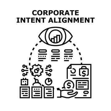 Corporate intent alignment process with business vision Illustrazione stock