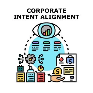 Corporate intent alignment process with business vision 스톡 일러스트