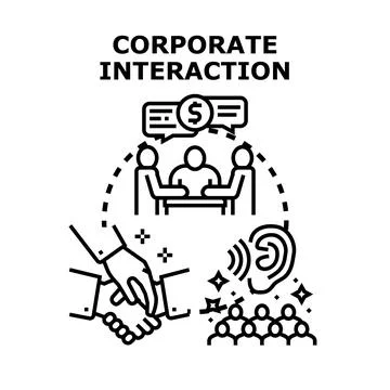 Corporate interaction planning, teamwork, and communication concept 스톡 일러스트