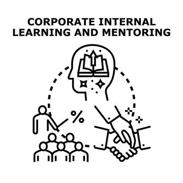 Corporate internal learning mentoring for professional development and growth Illustrazione stock