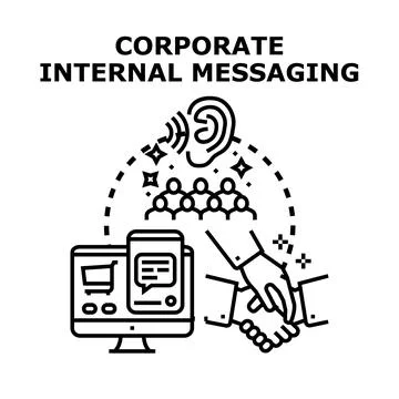 Corporate internal messaging concept improving business communication Stock Illustration