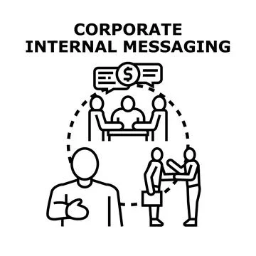 Corporate internal messaging concept vector illustration drawing Stock Illustration