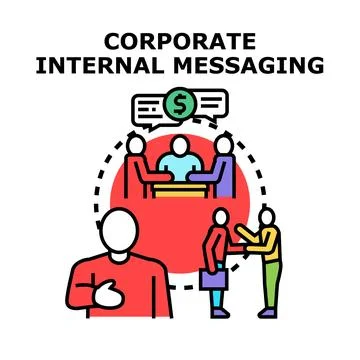 Corporate internal messaging concept vector illustration drawing Stock Illustration