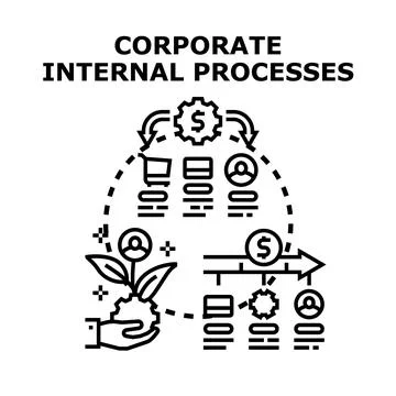 Corporate internal processes managing business workflow development イラスト素材