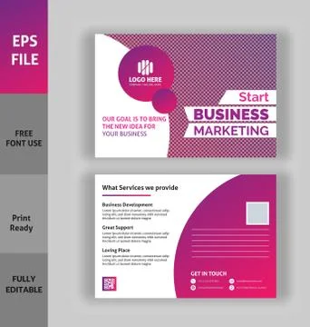 Corporate invitation post card template Ilustración de archivo