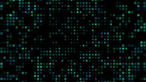 Corporate IT Blinking Square Grid 4K Loop Blue On Black Video stock 332879420