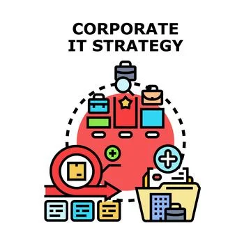Corporate it strategy planning and information technology management イラスト素材