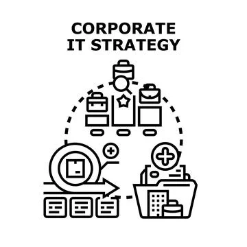 Corporate it strategy planning and information technology management Stock Illustration
