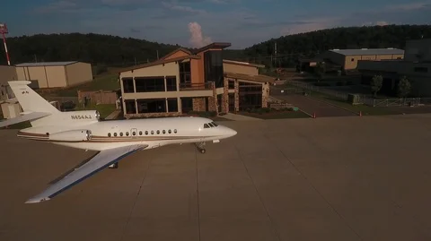 CORPORATE JET AT TERMINAL Stock Footage 93402143