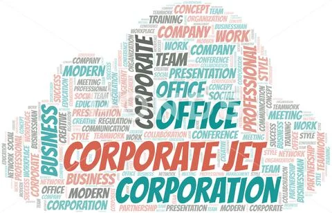 Corporate Jet vector word cloud, made with text only. Illustration ...