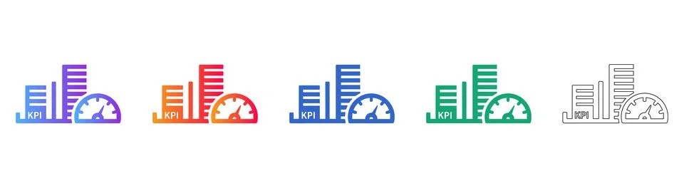 Corporate KPI Performance Bar Chart Icons Illustrazione stock