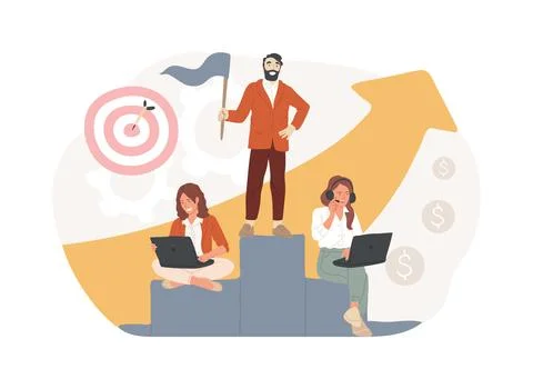 Corporate ladder isolated concept vector illustration. イラスト素材
