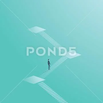 Corporate ladder vector concept with businessman walking up stairs. Business Stock Illustration