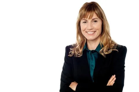 Corporate lady posing on white background Stock Photos