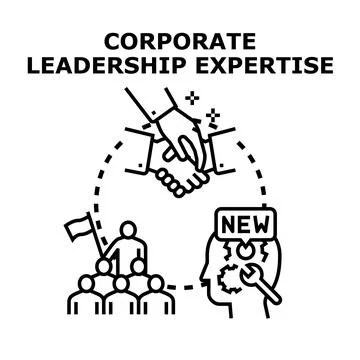 Corporate leadership expertise developing new skills recruitment Stock Illustration