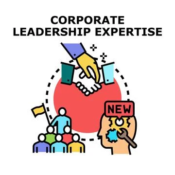 Corporate leadership expertise developing new skills recruitment Stock Illustration