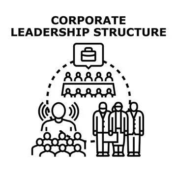 Corporate leadership structure developing business team strategies Stock Illustration