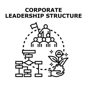 Corporate leadership structure developing team and business success Illustrazione stock