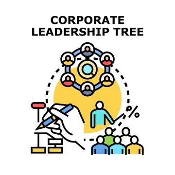 Corporate leadership tree concept, developing business organization structure Stock Illustration
