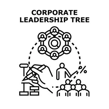 Corporate leadership tree concept, developing business organization structure 스톡 일러스트
