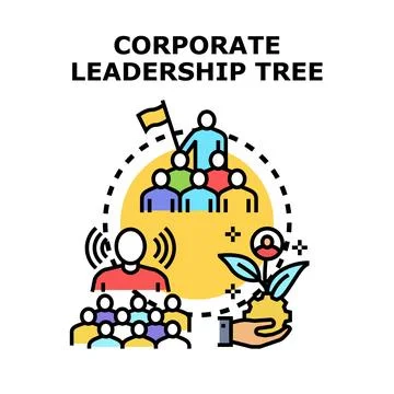 Corporate leadership tree structure for professional growth Ilustración de archivo