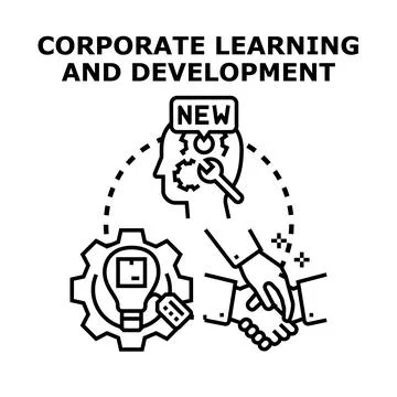 Corporate learning and development process concept Stock Illustration