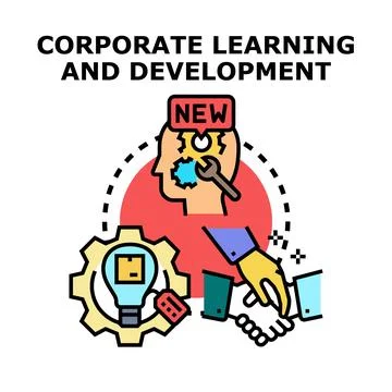 Corporate learning and development process concept Stock Illustration