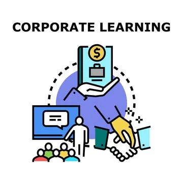 Corporate learning education business development training concept Stock Illustration