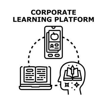 Corporate learning platform for employee education and skill development Stock Illustration