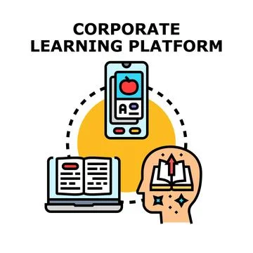 Corporate learning platform for employee education and skill development Stock Illustration