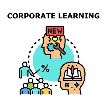 Corporate learning process developing new skills and knowledge Stock Illustration