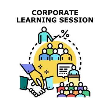 Corporate learning session concept with business training Stock Illustration