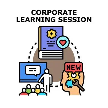 Corporate learning session developing new skills and ideas Stock Illustration