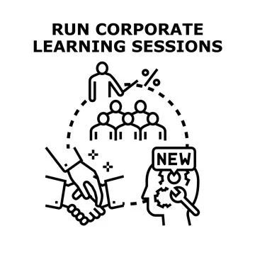 Corporate learning sessions developing new business skills 스톡 일러스트