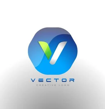 Corporate Letter V Logo Vector Stock Illustration