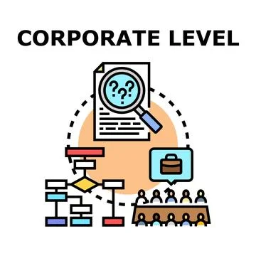Corporate level decision making process analysis Stock Illustration