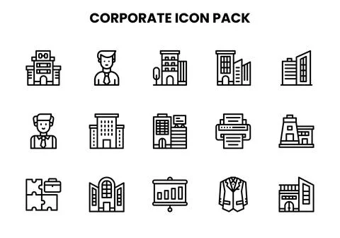 Corporate Line Graphics Icons Pack Stockillustratie