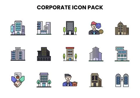Corporate Lineal Color Graphics Icons Pack Stock Illustration