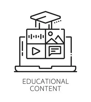 Corporate LMS educational content line icon Stock Illustration