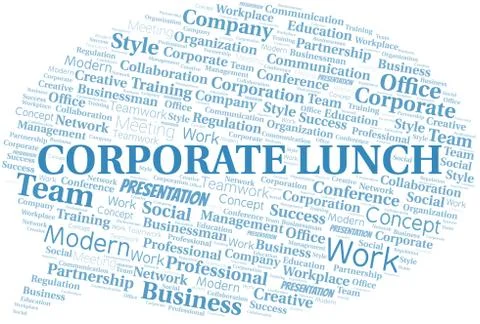Corporate Lunch vector word cloud, made with text only. 스톡 일러스트