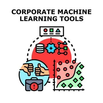 Corporate machine learning tools selecting and processing data 스톡 일러스트