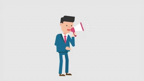 Corporate Man Using a Megaphone Stock Footage 205064445