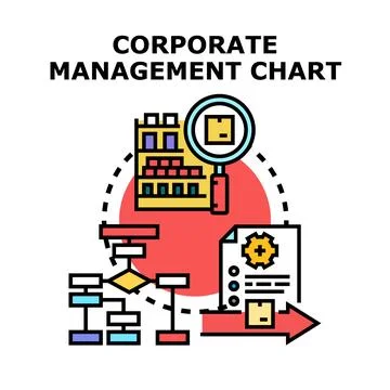 Corporate management chart illustrating workflow process optimization Illustration