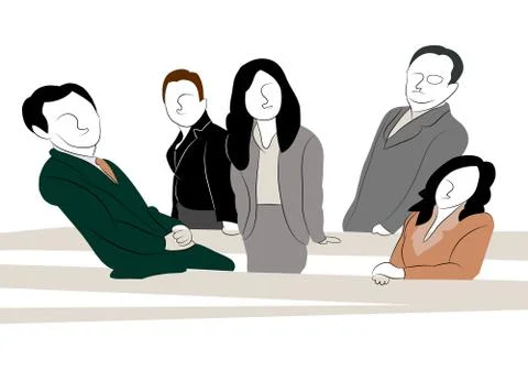 Corporate management group Stock Illustration