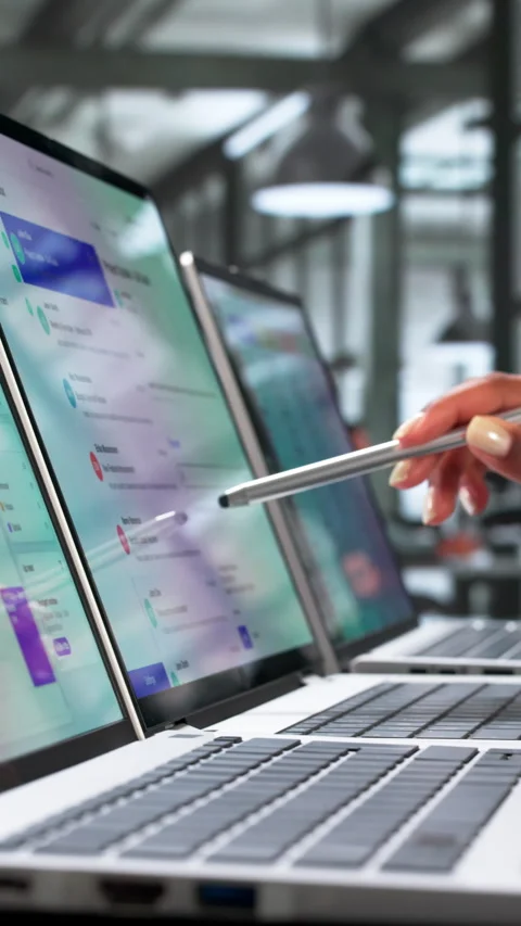 Corporate Manager Explains Email Communication Platform Stock Footage 339912459