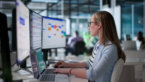 Corporate Manager Using Secure Messaging Platform Stock Footage 338169881