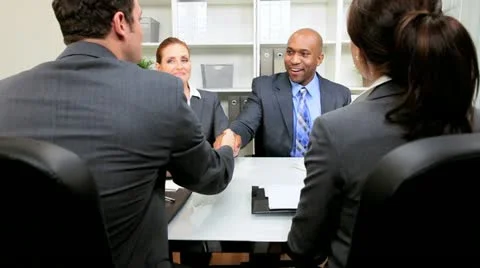 Corporate Meeting Multi Ethnic Business Executives Stock Footage
