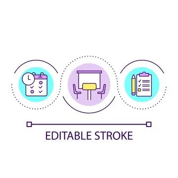 Corporate meeting scheduling loop concept icon 스톡 일러스트