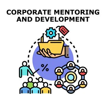 Corporate mentoring and development program concept Stock Illustration