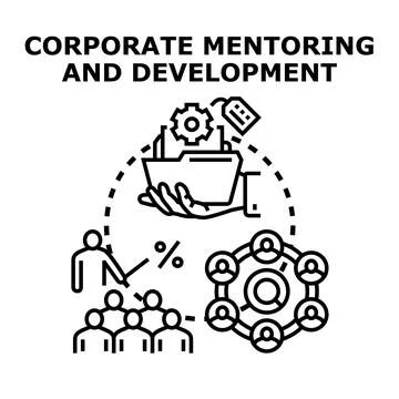 Corporate mentoring and development program concept Stock Illustration